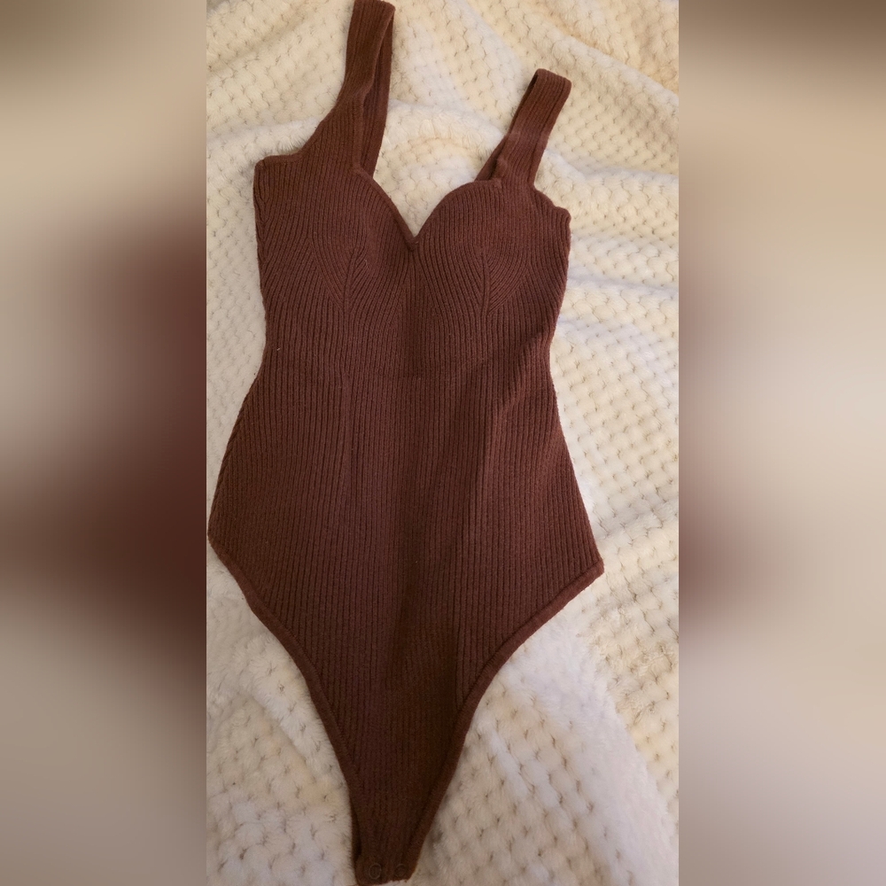 Abercrombie & Fitch Knit Bodsuit in Brown - Size S